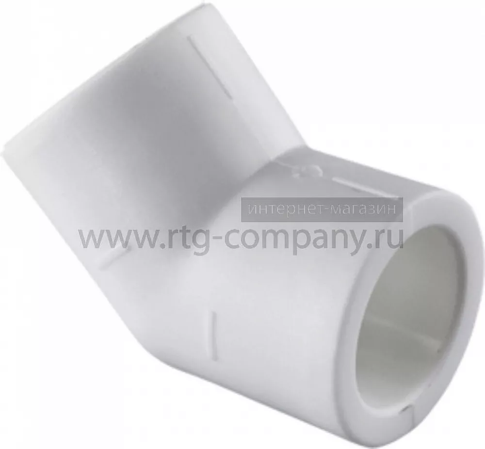 Угольник полипропиленовый PPRC 125х45гр.С FDplast, белый (уп. 4 шт)
