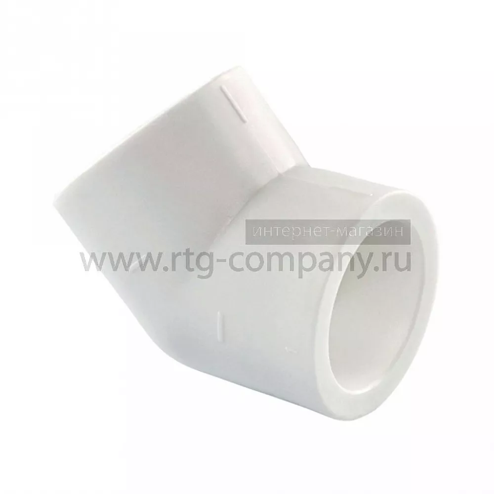 Угольник полипропиленовый PPRC 110х45гр.С TEBO, белый (уп. 1 шт)