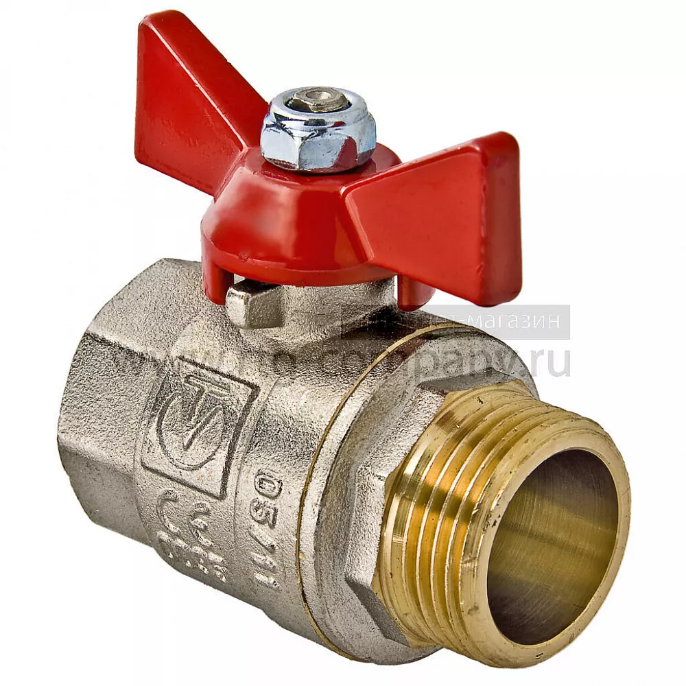 Кран шаровый "бабочка" ВН внутренняя наружная резьба  1/2" (Valtec VT.218) уп 12 шт