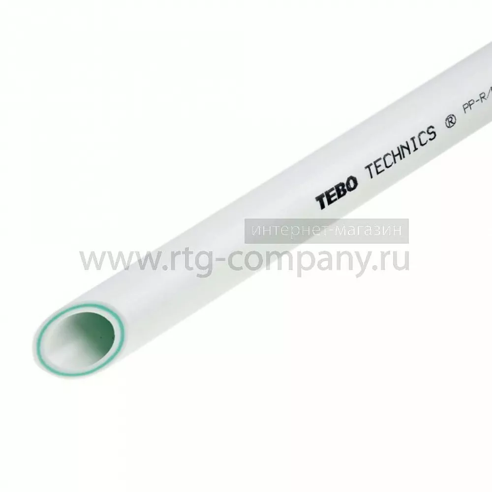 Труба ППР PPRC PN20 / 63 *10,5 TEBO Master Pipe армированная алюминием, белая (уп.12 п/м)