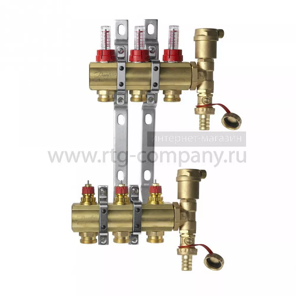 Коллекторная группа со встроенными расходомерами 3 выхода 1" ЕК 3/4" FHF-3F (088U0723) (Danfoss)