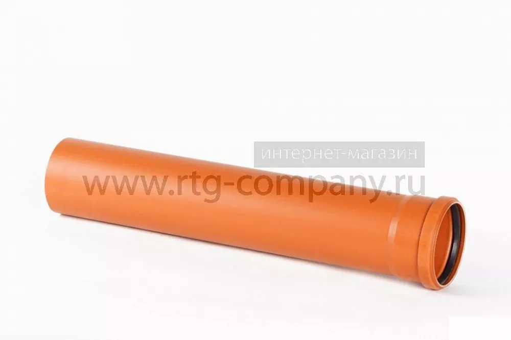 Труба VALFEX канализационная ПП 160*4,9*1000 мм SN4 с раструбом рыжая (наружная)